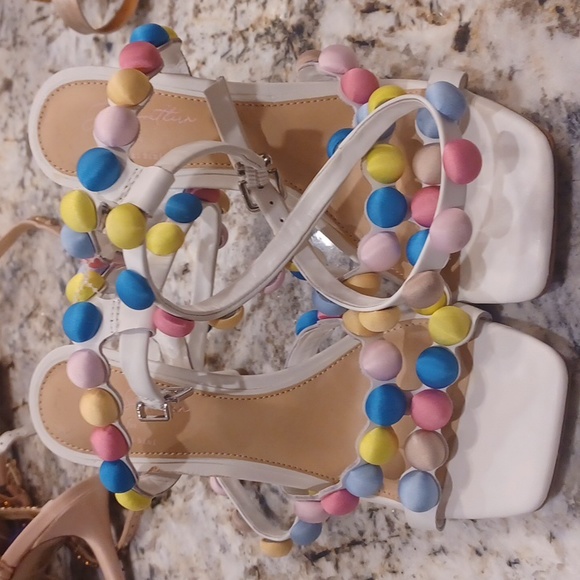 Gianni Bini Jess Southern  the Phoebe Rainbow Bobble Bead Dress women's Sandals - Picture 2 of 7